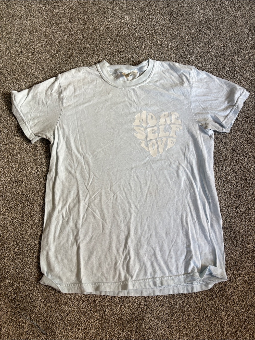 Comfort Colors Light Blue "More Self Love" Graphic Home Art Tee